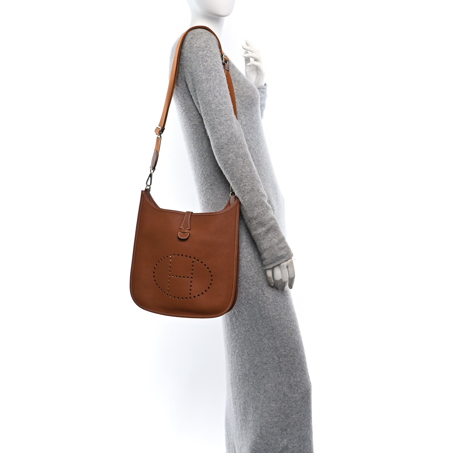 Hermes Taurillon Clemence Evelyne III PM Gold 2 of 10