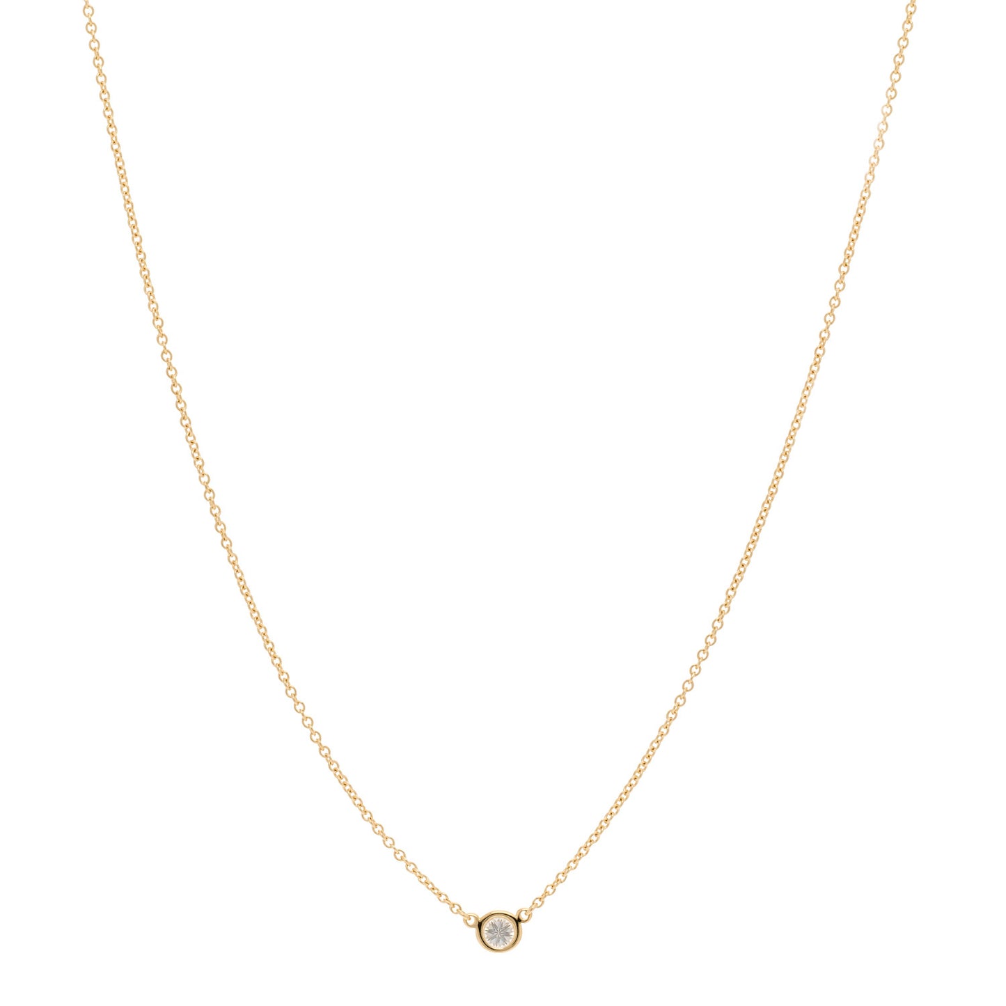 18K Yellow Gold Diamond .17ct Elsa Peretti Diamonds by the Yard Pendant Necklace