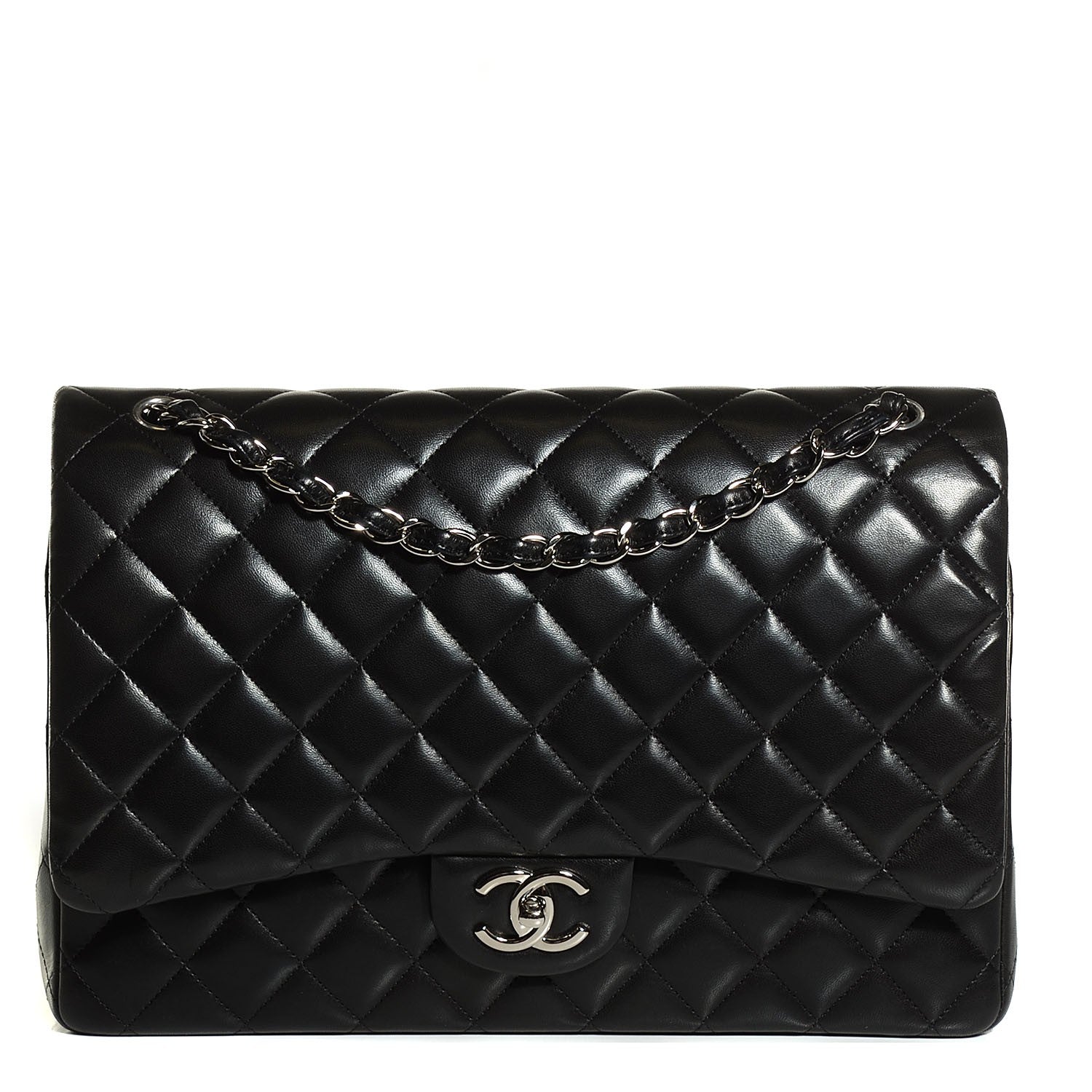 Chanel Lambskin Quilted Maxi Double Flap Black 1 of 8