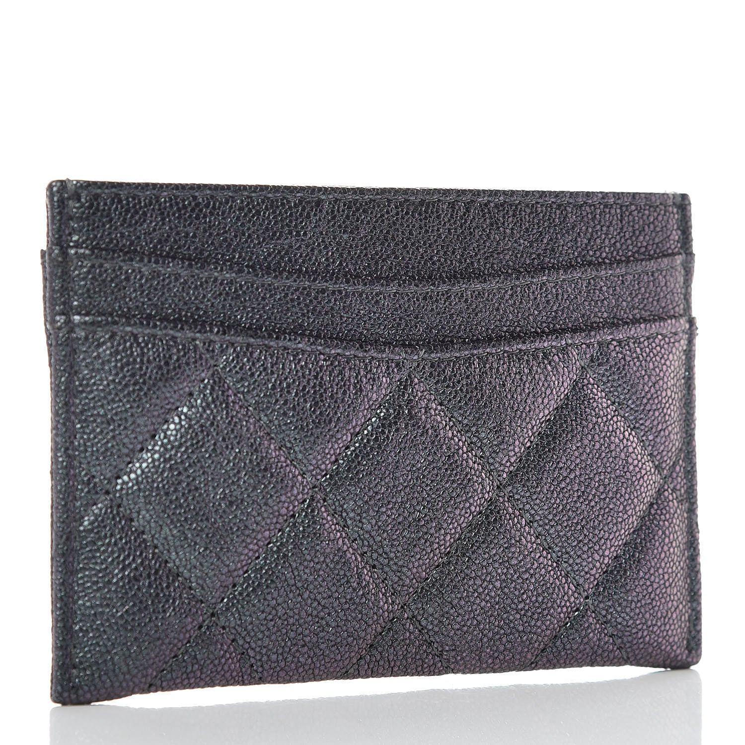 Chanel Iridescent Caviar Quilted Card Holder Black 3 of 9
