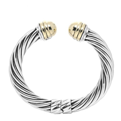 David Yurman Sterling Silver 14K Yellow Gold 10mm Cable Classics Bracelet 4 of 4