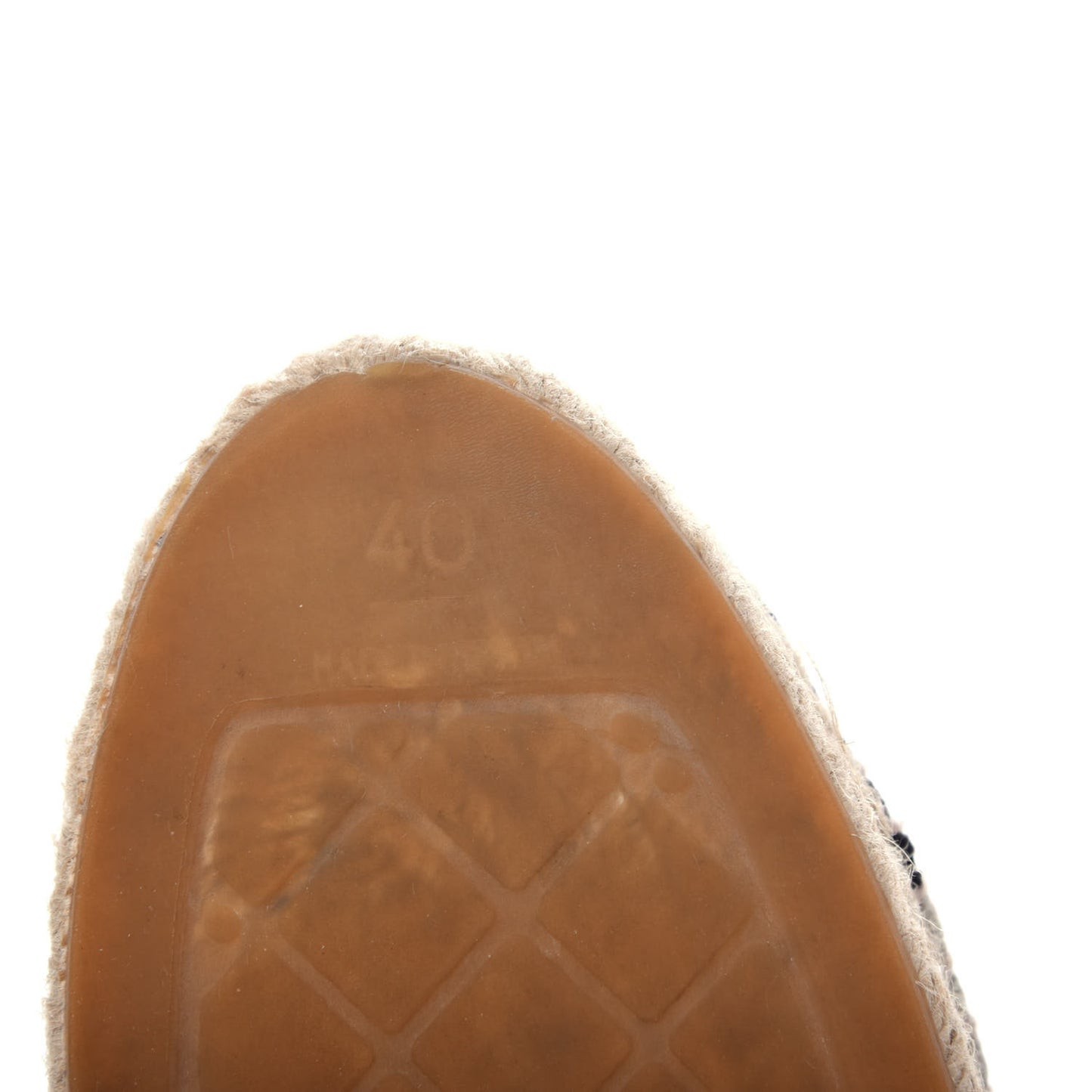 Linen CC Espadrilles 40 Beige Black