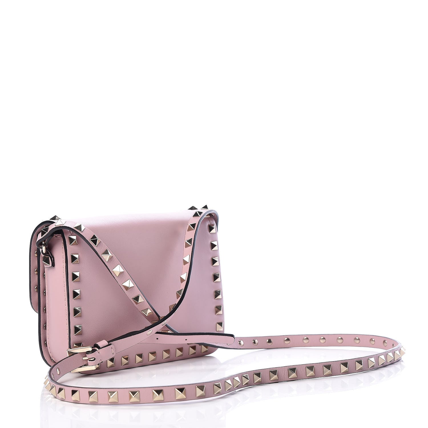 Valentino Garavani Vitello Rockstud Flap Crossbody Bag Water Rose 3 of 11