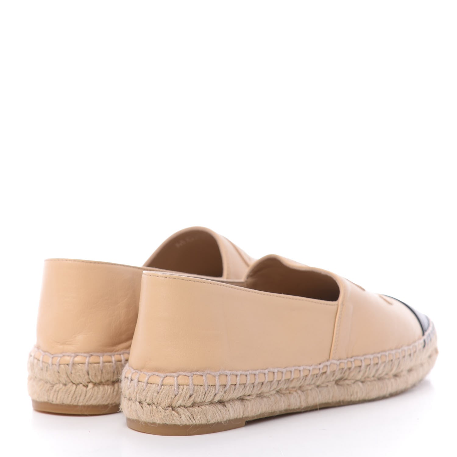 Chanel Lambskin CC Espadrilles 38 Beige Black 4 of 12