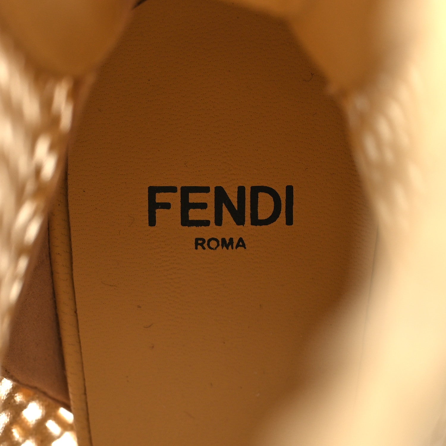 Fendi Raffia FF Woven Mid Calf 95mm Boots 37.5 Naturale Black 7 of 7