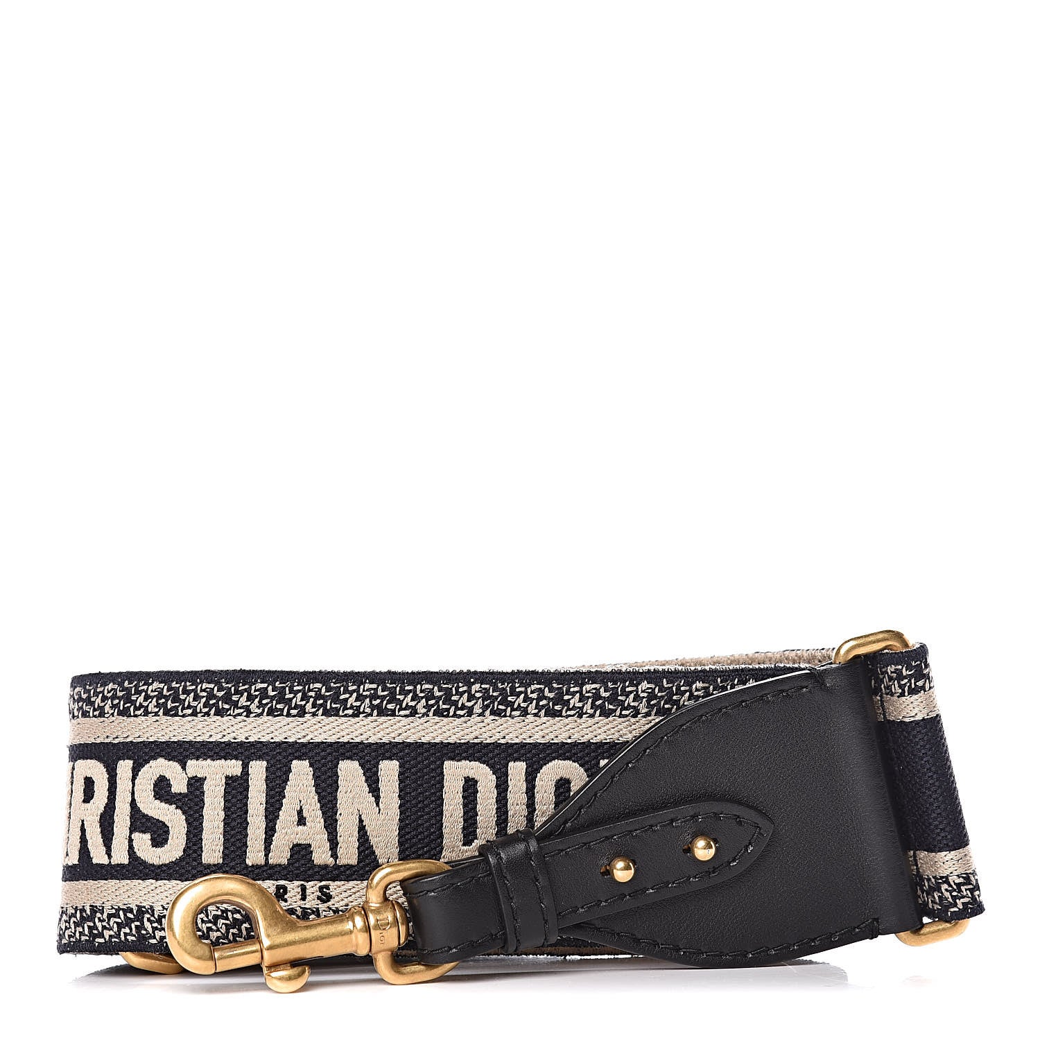 Christian Dior Canvas Embroidered Shoulder Strap Blue 1 of 4