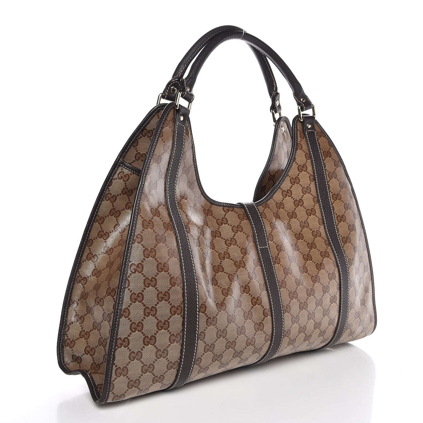 Crystal Monogram Dollar Calfskin Medium Joy Shoulder Bag Beige Ebony Testa Di Moro