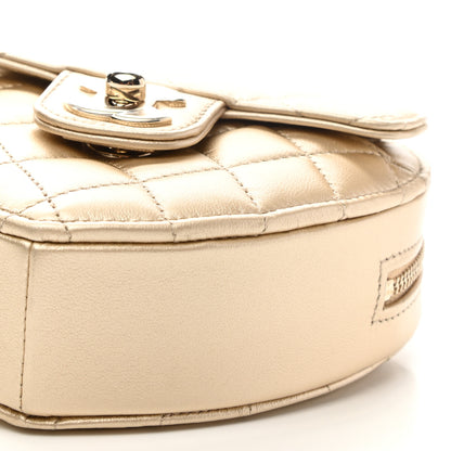Chanel Metallic Lambskin Quilted CC In Love Heart Clutch With Chain Gold 9 of 10