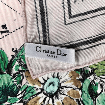 Christian Dior Silk Zodiac Square Scarf White 2 of 3