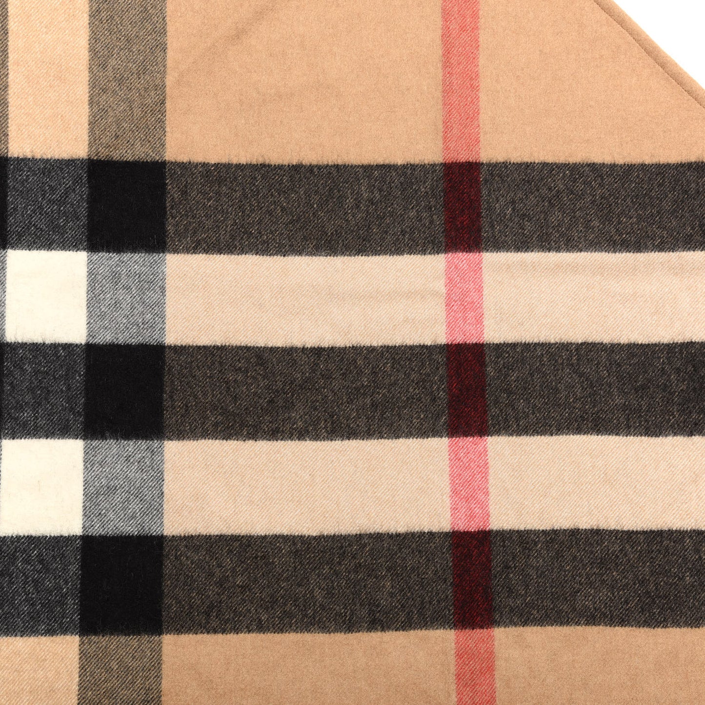 Cashmere Half Mega Check Bandana Scarf Camel
