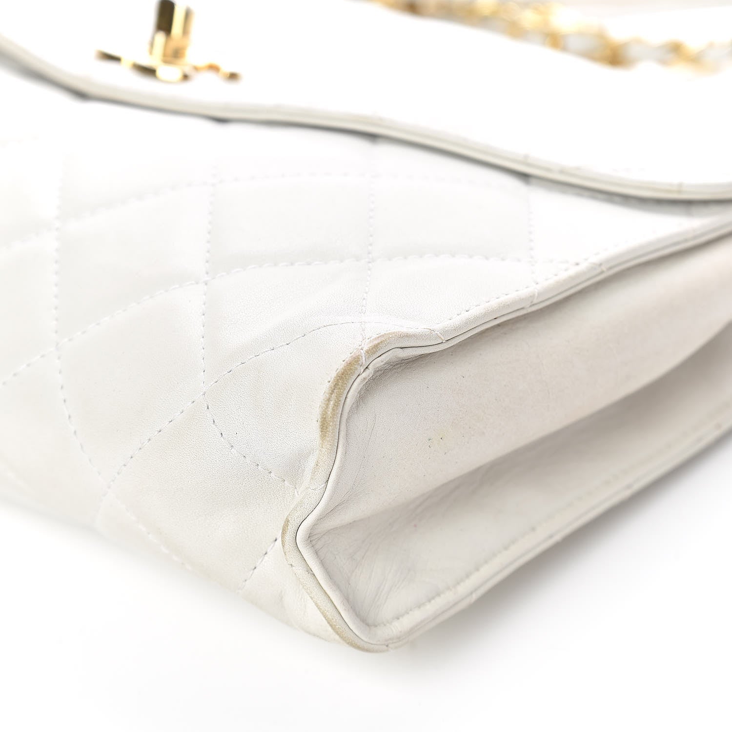 Chanel Lambskin Quilted Medium Single Flap White 6 of 17