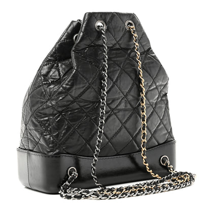 Chanel Aged Calfskin Quilted Small Gabrielle Backpack Black 3 of 10