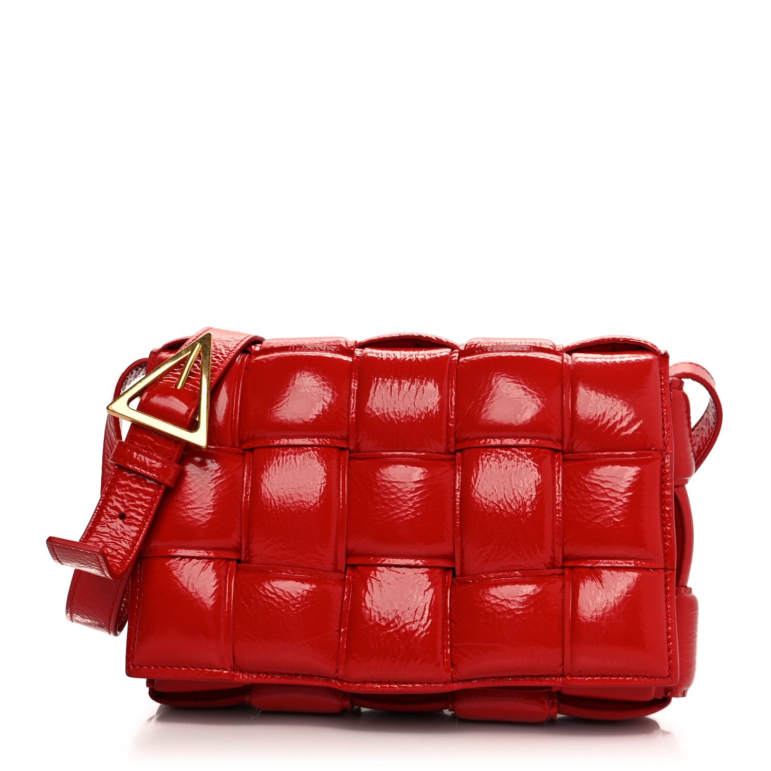 Bottega Veneta Textured Deerskin Maxi Intrecciato Padded Cassette Crossbody Bag Chili 1 of 9