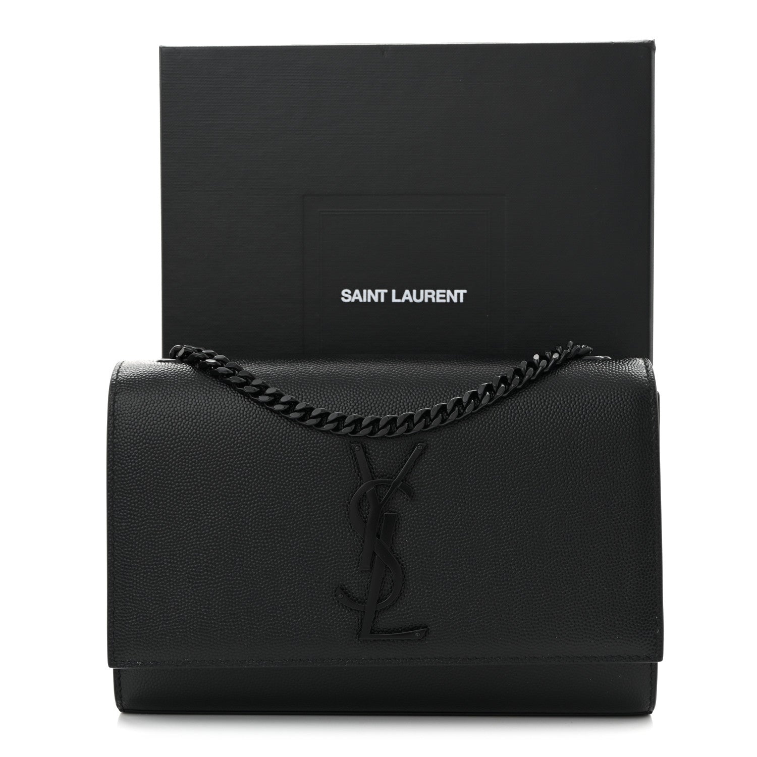 Saint Laurent Grain De Poudre Small Monogram Monochrome Kate Satchel Black 11 of 11