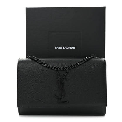 Saint Laurent Grain De Poudre Small Monogram Monochrome Kate Satchel Black 11 of 11