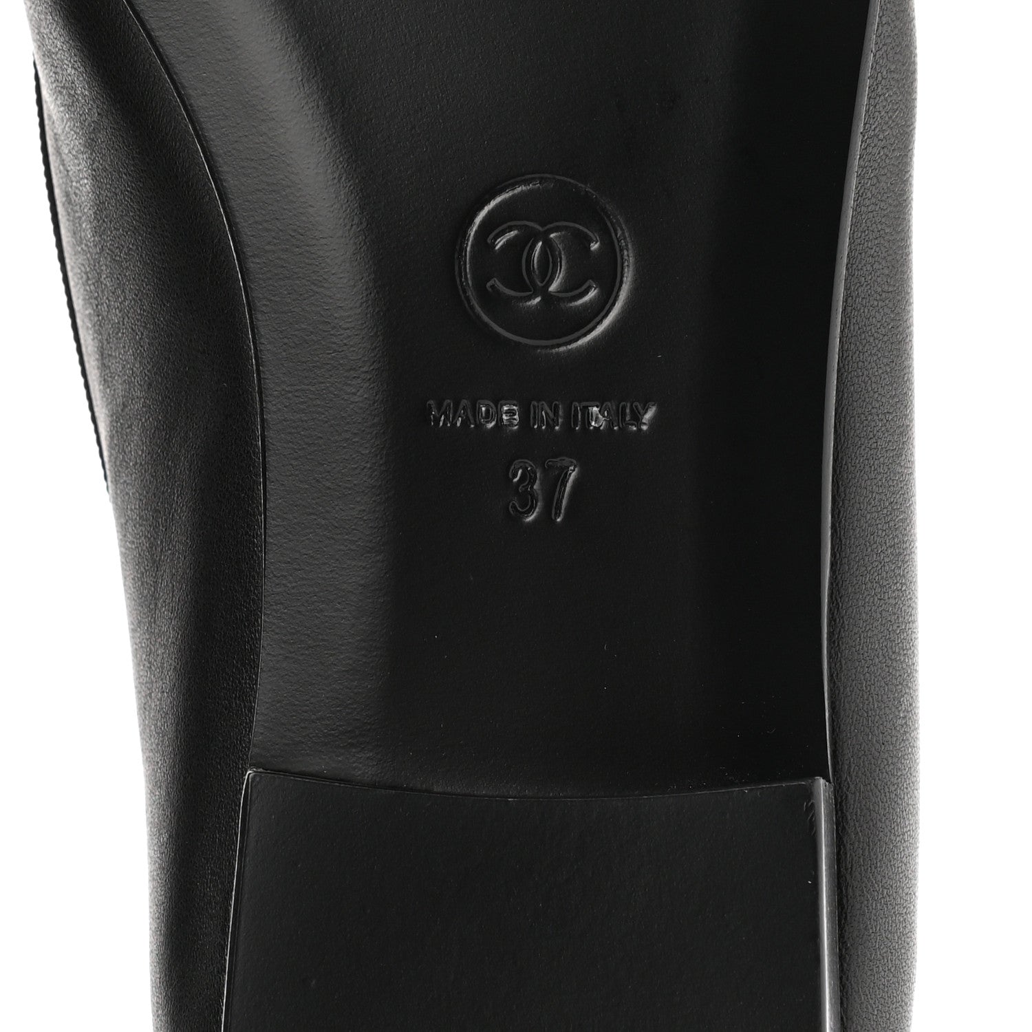 Chanel Lambskin Cap Toe Ballerina Flats 37 Black 8 of 9