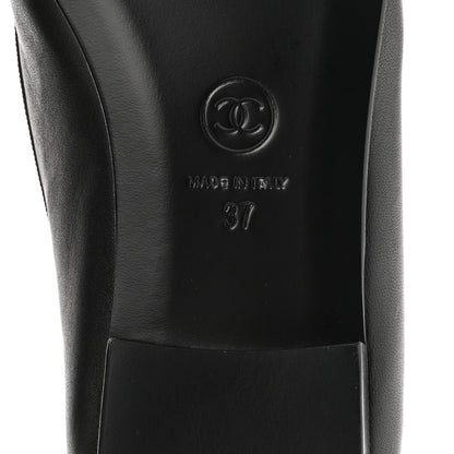 Chanel Lambskin Cap Toe Ballerina Flats 37 Black 8 of 9