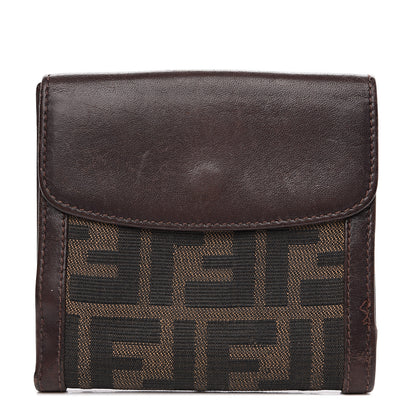 Fendi Zucca Calfskin Compact Wallet Tobacco 1 of 11