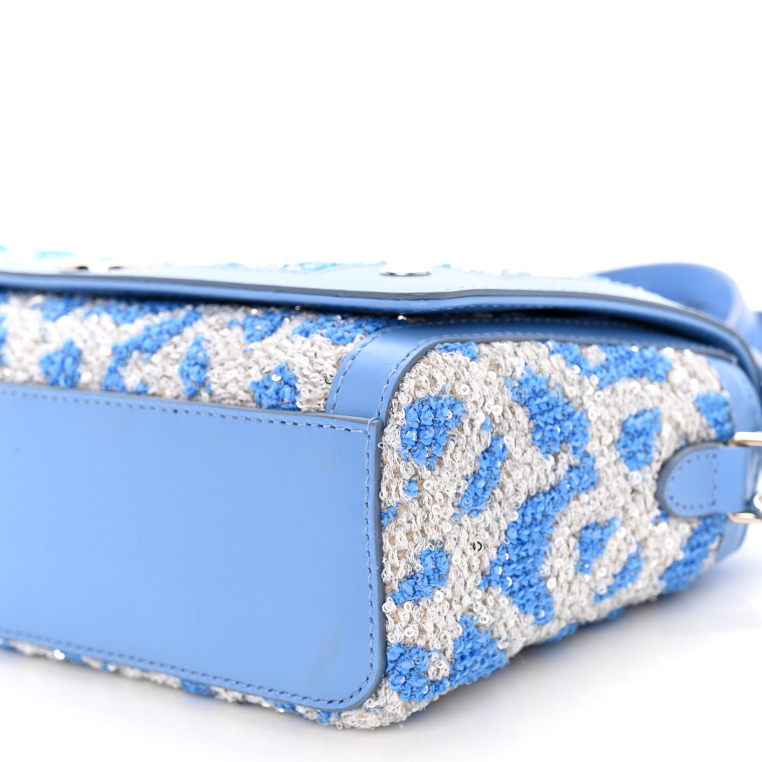 Burberry Yarn Sequin Embellished TB Small Note Top Handle Shoulder Bag Blue 9 of 9
