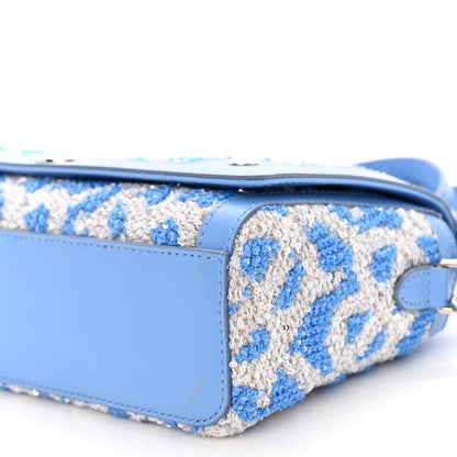 Burberry Yarn Sequin Embellished TB Small Note Top Handle Shoulder Bag Blue 9 of 9