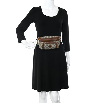 Gucci GG Supreme Monogram Textured Calfskin Retro Interlocking G Belt Bag Beige Ebony Brown Sugar 2 of 10