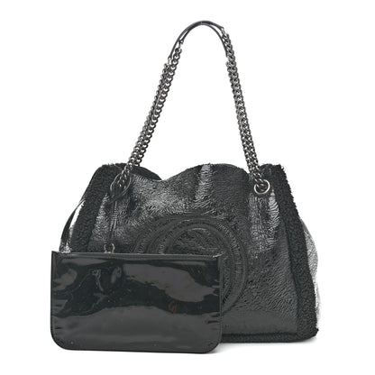 Gucci Patent Shearling Medium Soho Chain Shoulder Bag Black 3 of 14