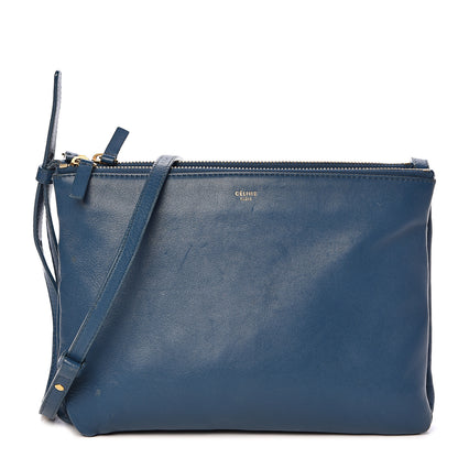 Celine Lambskin Small Trio Crossbody Bag Denim 1 of 13