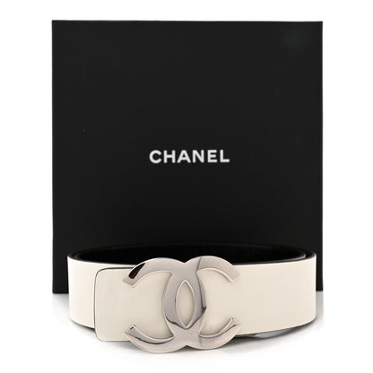 Chanel Calfskin CC Reversible Belt 80 Black White 7 of 7