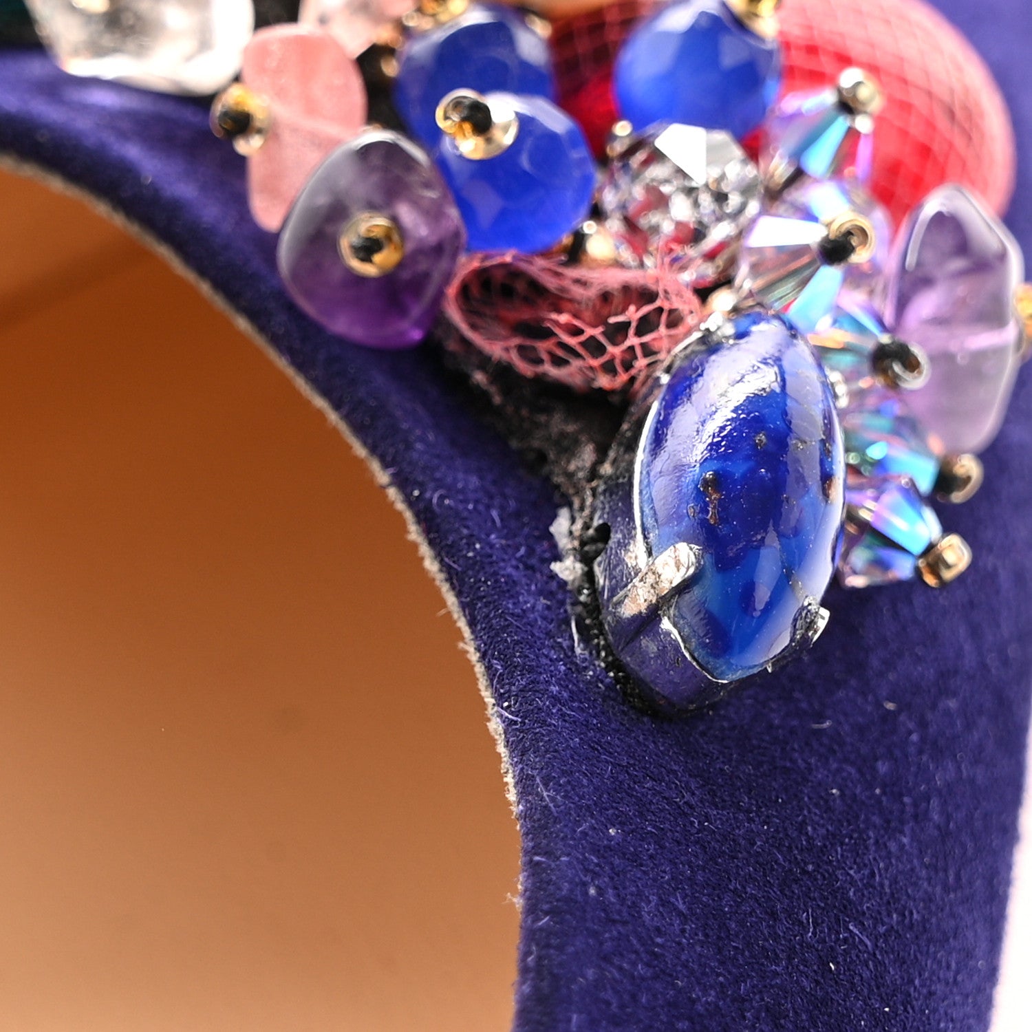 Christian Louboutin Crystal Suede Flats 35 Purple 9 of 9
