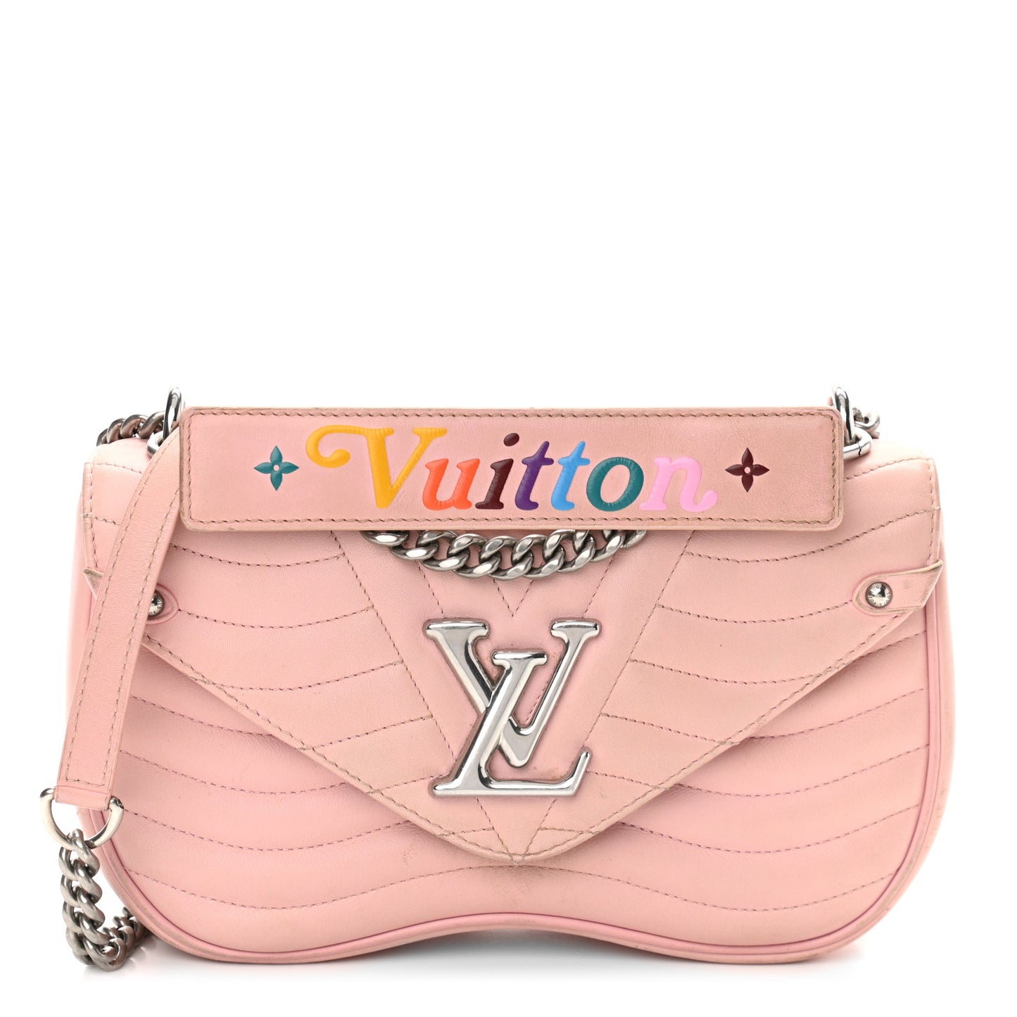 Calfskin New Wave Chain MM Smoothie Pink