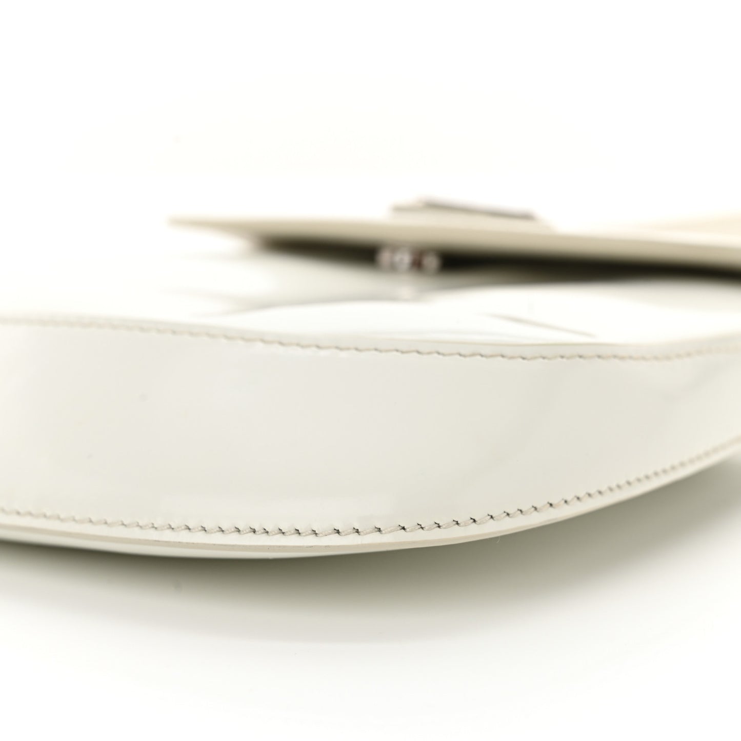 Spazzolato Mini Cleo Flap Shoulder Bag White