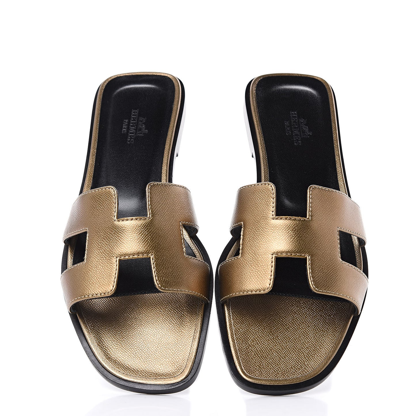 Metallic Nappa Oran Sandals 38 Vert Bronze