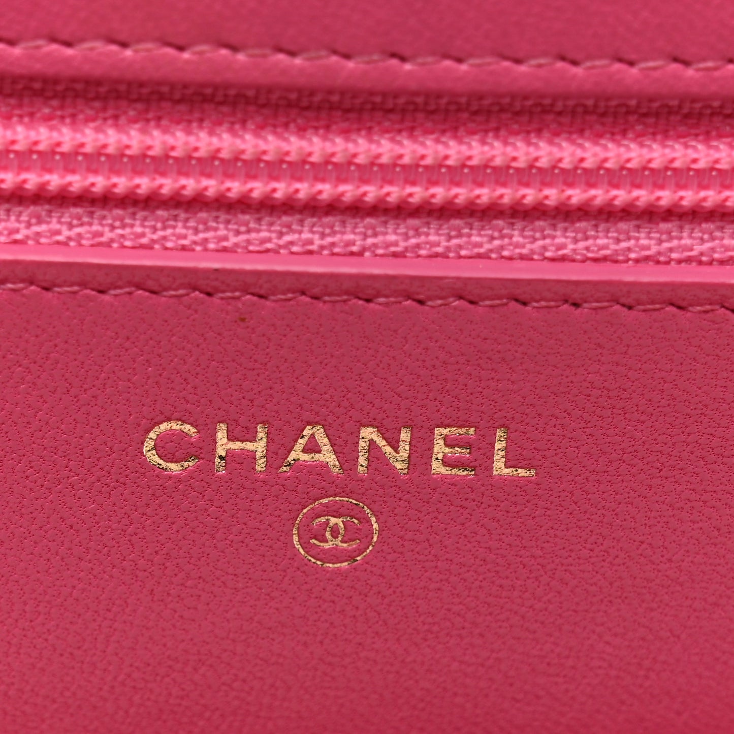 Lambskin Quilted Chanel 19 Wallet On Chain WOC Dark Pink