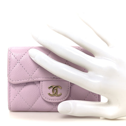 Chanel Caviar Quilted Classic 4 Key Holder Wallet Light Pink 2 of 10