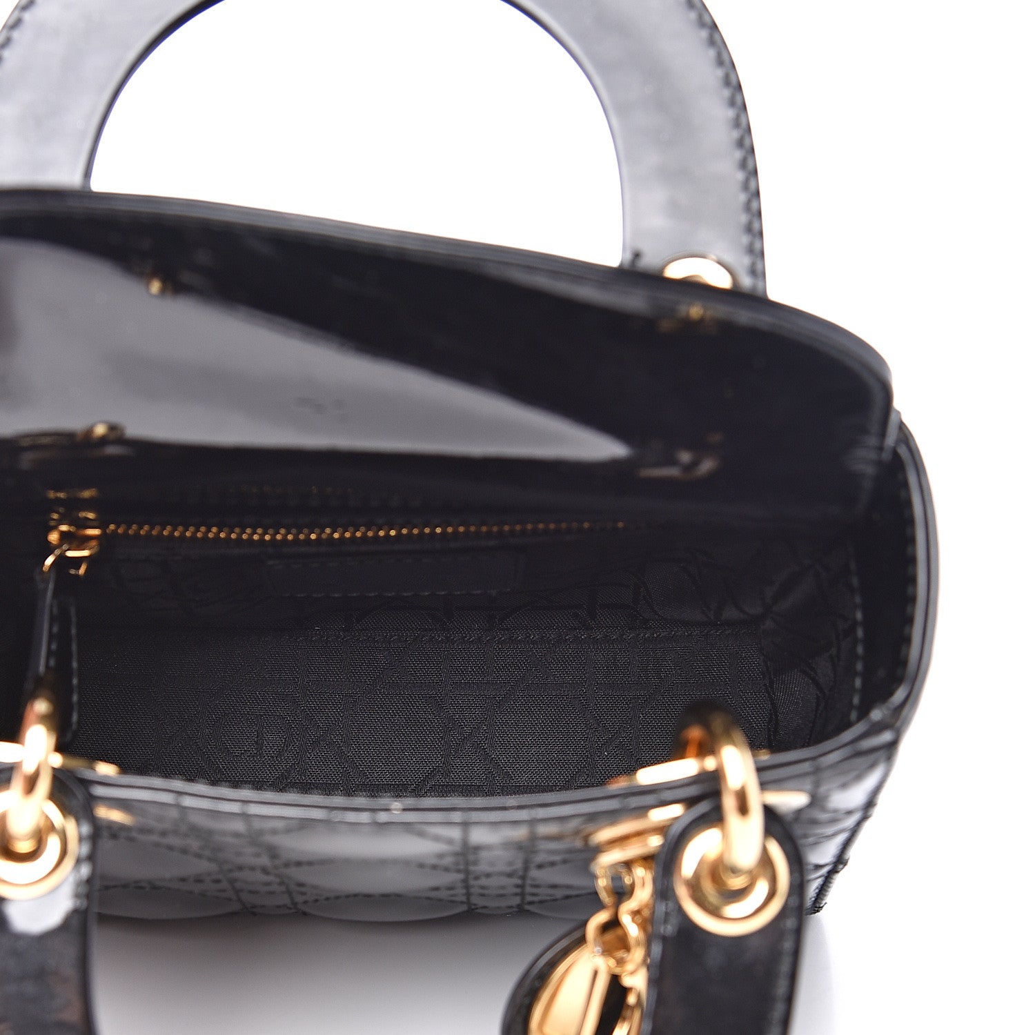 Christian Dior Patent Cannage Mini Lady Dior Black 4 of 11