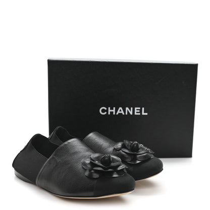 Chanel Calfskin Grosgrain Camellia Mocassin Loafers 41 Black 11 of 11