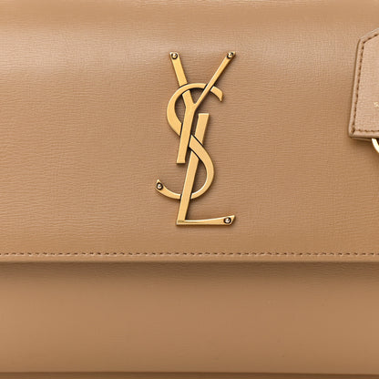 Saint Laurent Smooth Calfskin Medium Monogram Sunset Satchel Natural Tan 8 of 11