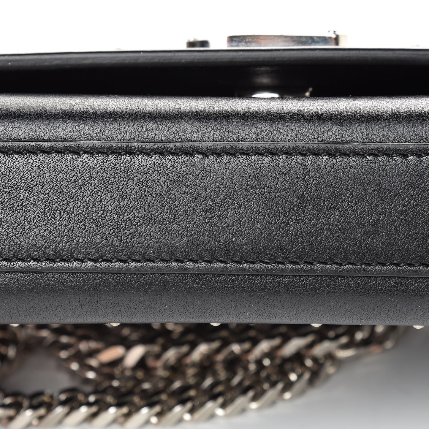 Calfskin Studded Small Monogram Kate Satchel Black