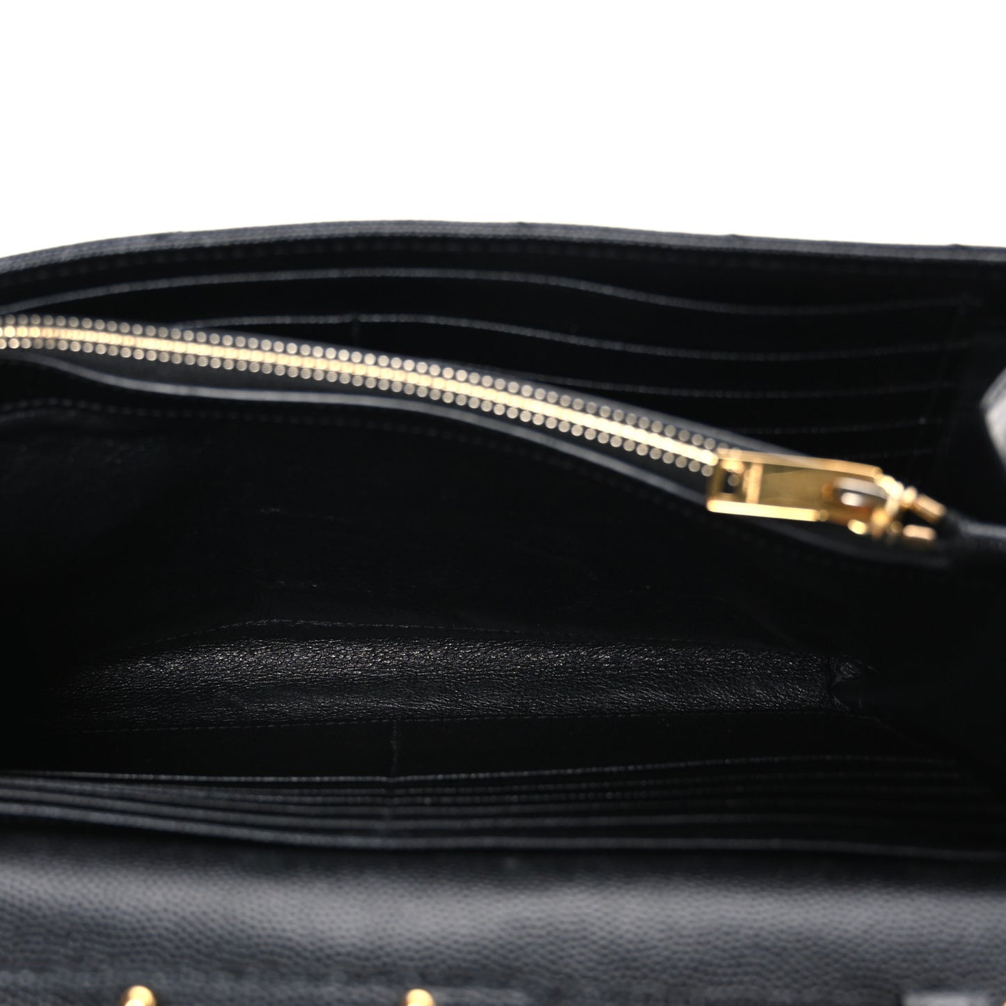 Grain De Poudre Matelasse Chevron Monogram Chain Wallet Black