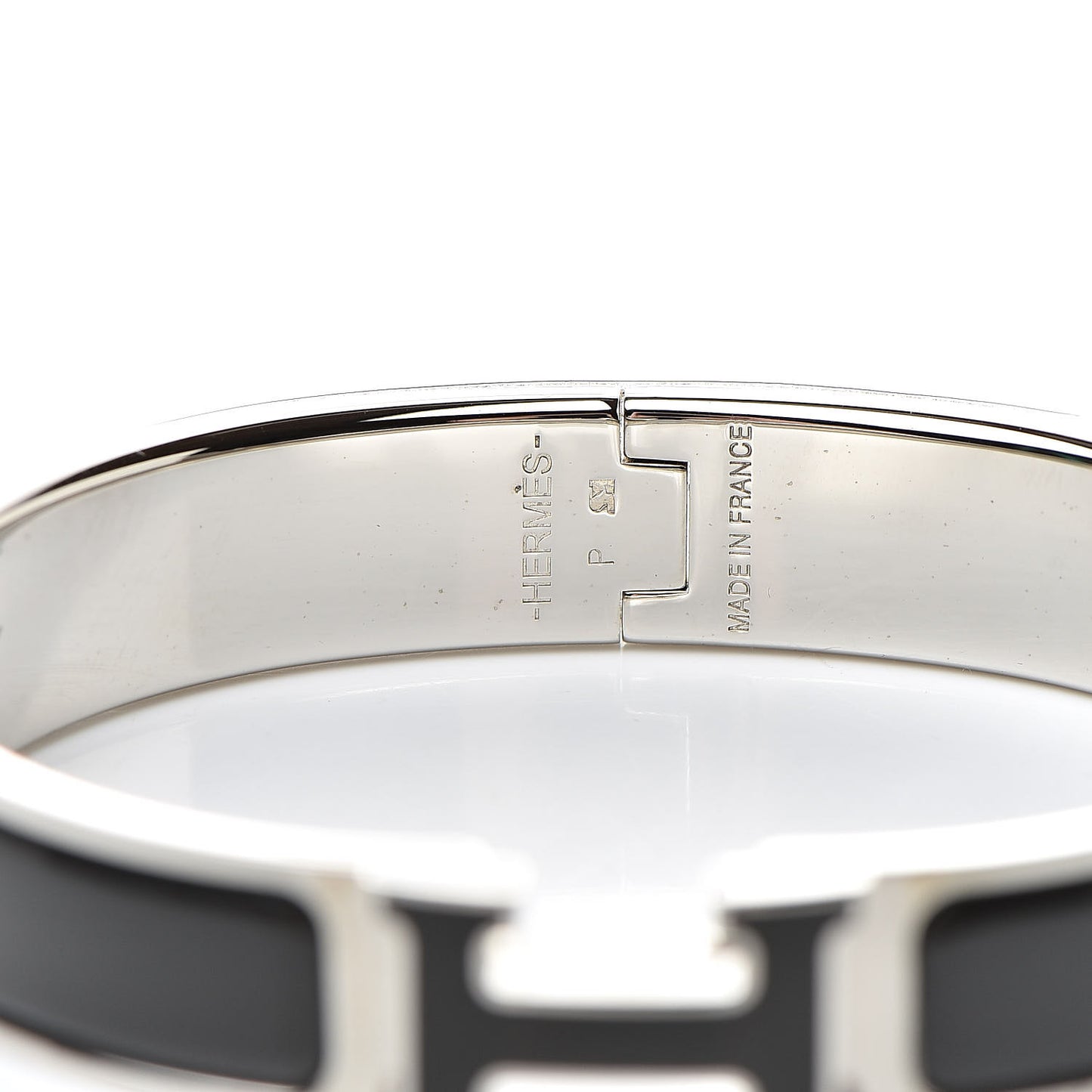 Enamel Narrow Clic Clac H Bracelet GM Black