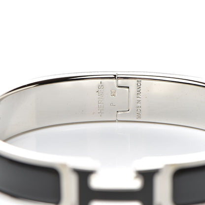 Hermes Enamel Narrow Clic Clac H Bracelet GM Black 4 of 5