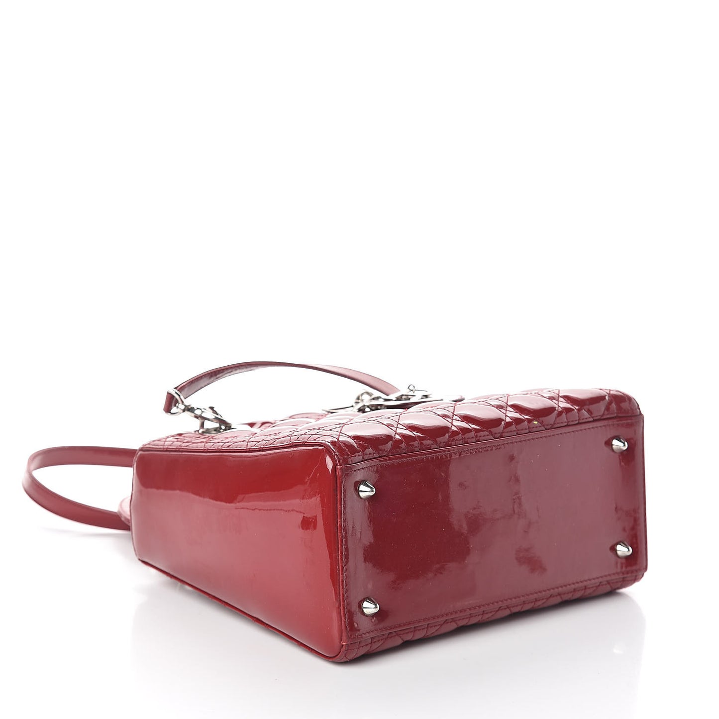 Patent Cannage Medium Lady Dior Red
