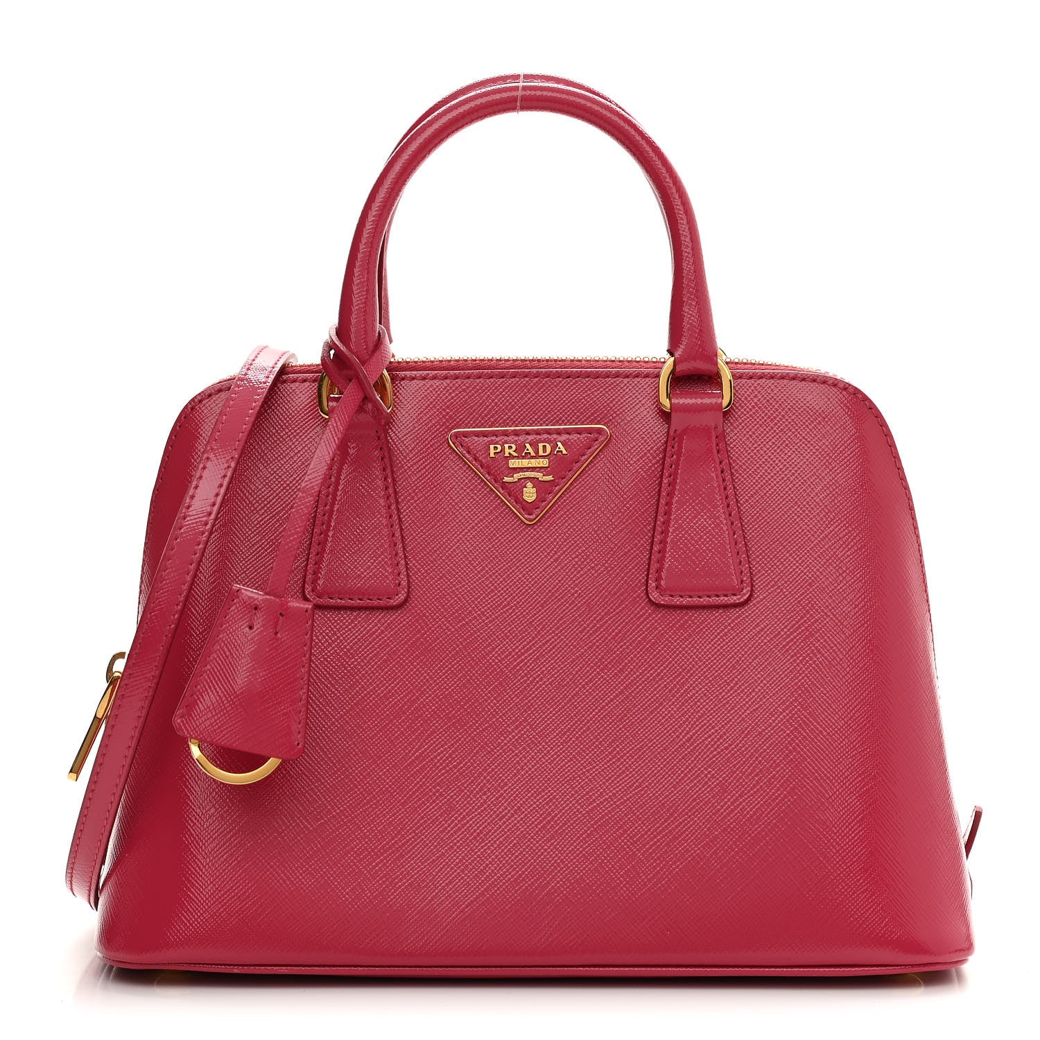Prada Saffiano Vernice Small Promenade Tote Peonia 1 of 16
