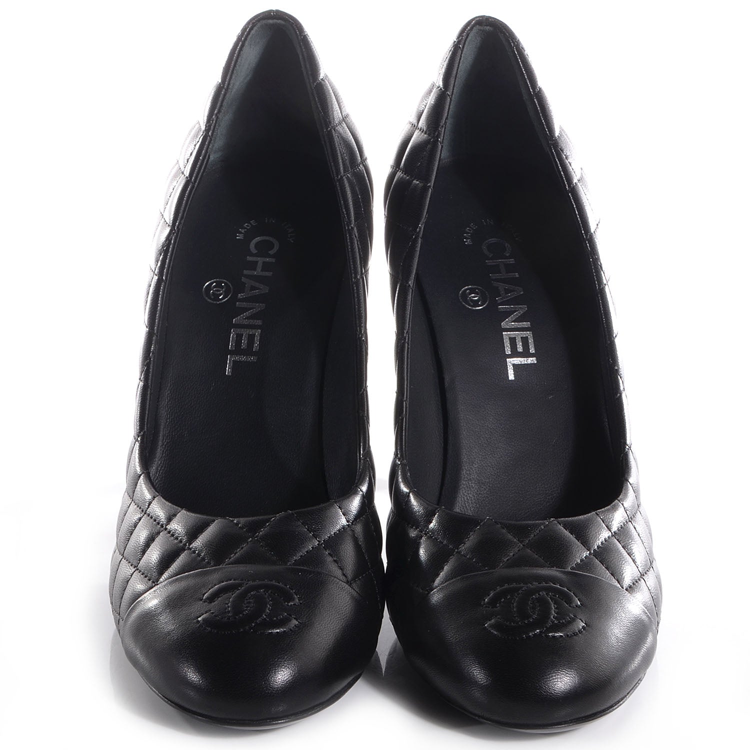 Chanel Lambskin Quilted CC Pumps 39.5 Black 2 of 8