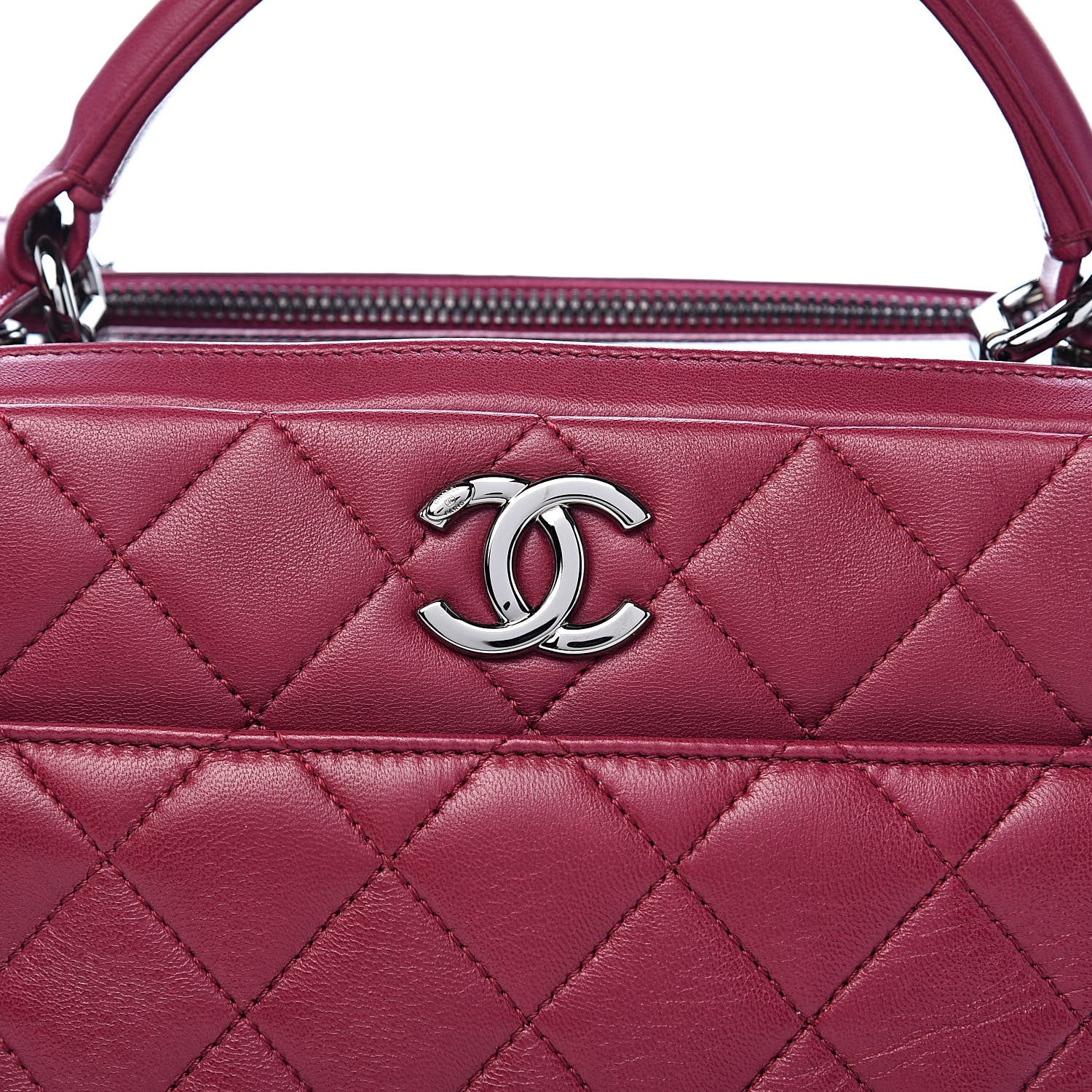 Chanel Lambskin Quilted Medium Trendy CC Bowling Bag Dark Pink 12 of 12