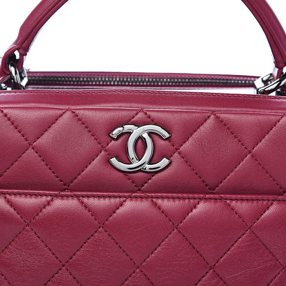 Chanel Lambskin Quilted Medium Trendy CC Bowling Bag Dark Pink 12 of 12