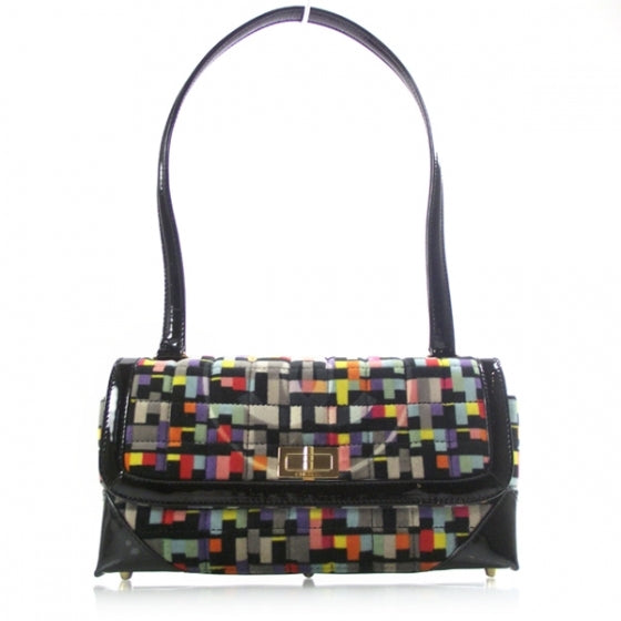 Patent Velvet Quilted Cubist Flap