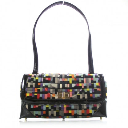 Chanel Patent Velvet Quilted Cubist Flap 1 of 10