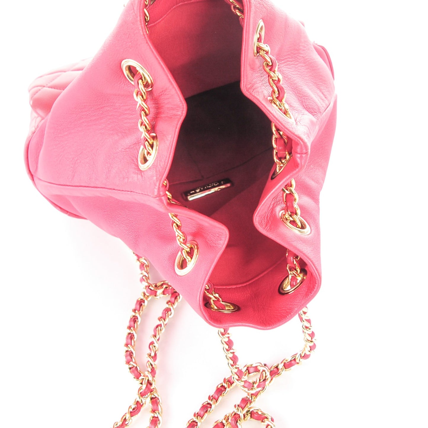 Lambskin Quilted Small in Seoul Backpack Dark Pink