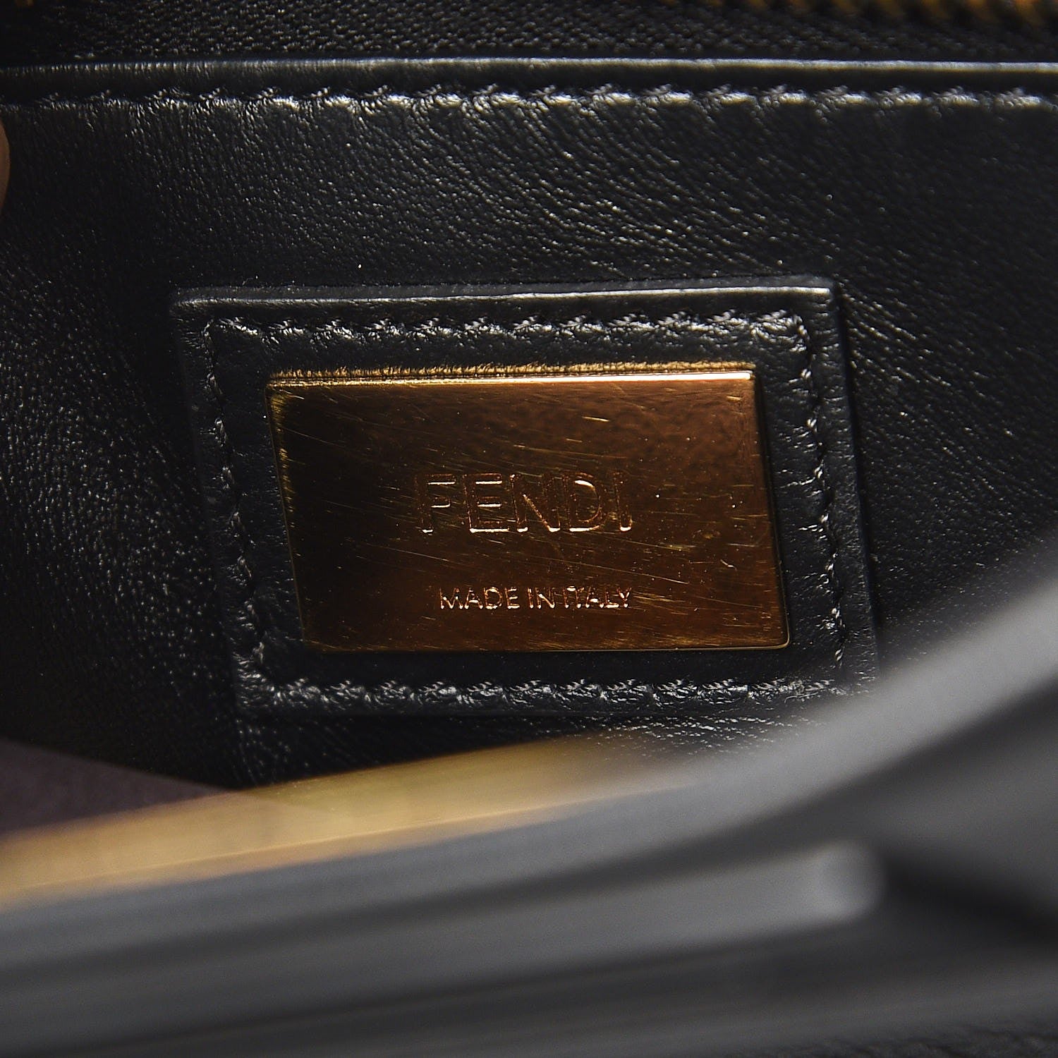 Fendi Vitello Seta Shiny Nappa Medium Peekaboo Iconic Satchel Black 7 of 8